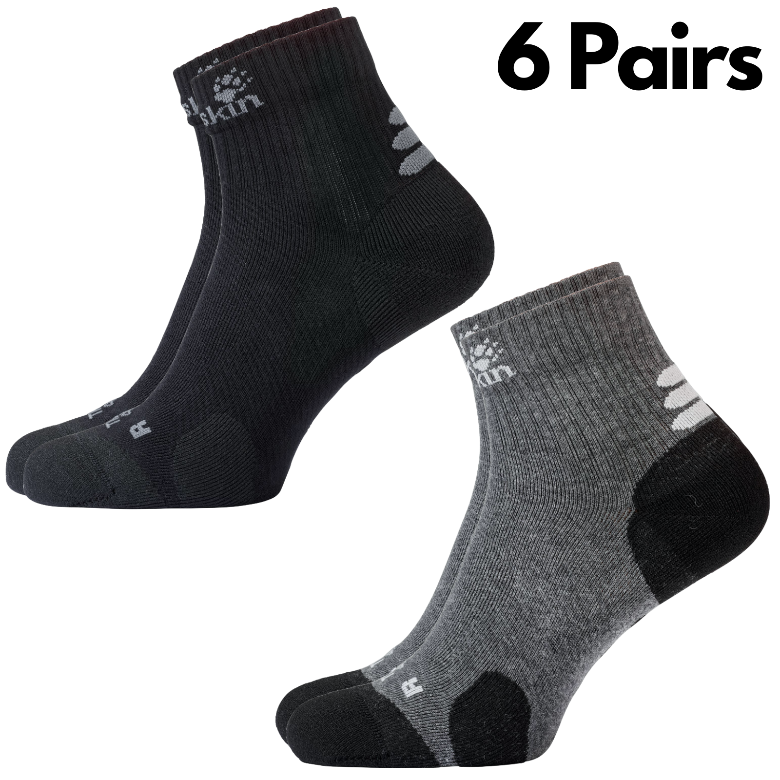 6x Jack Wolfskin Socks Travel Organic Cotton Mid Cut Hiking Trekking Ankle-4