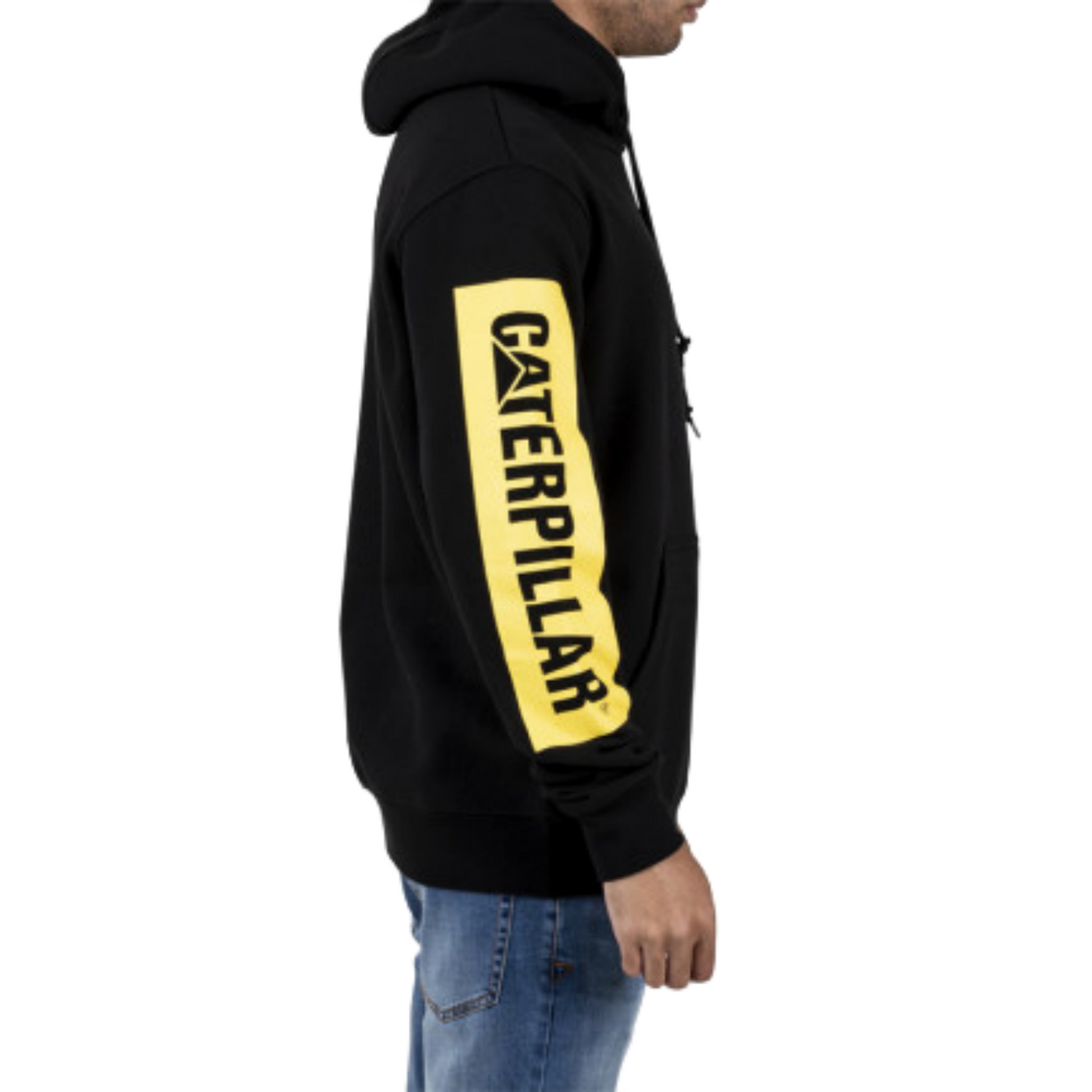 Caterpillar Triton Block Hoody Hooded Sweat Hoodie Jumper - Black/Yellow-3