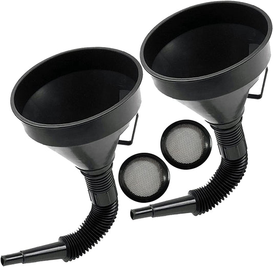 2x Car Auto Motorcycle Plastic Flexible Spout Gas Oil Water Fuel Funnel Tool Kit-0