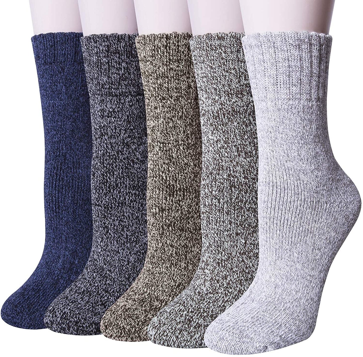 3x Womens Pairs Thick Wool Blend Work Socks Heavy Duty Outdoor Warm (EU37-EU41)-0