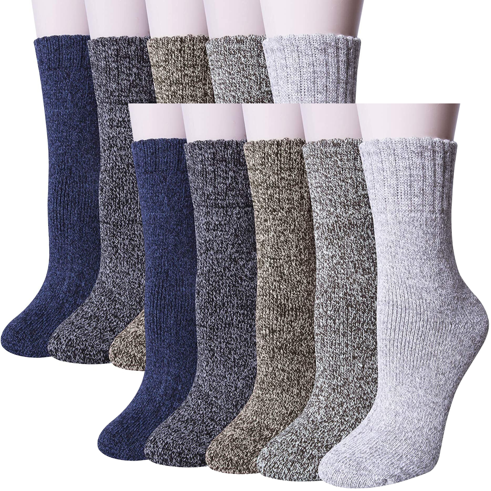 6x Womens Pairs Thick Wool Blend Work Socks Heavy Duty Outdoor Warm (EU37-EU41)-0