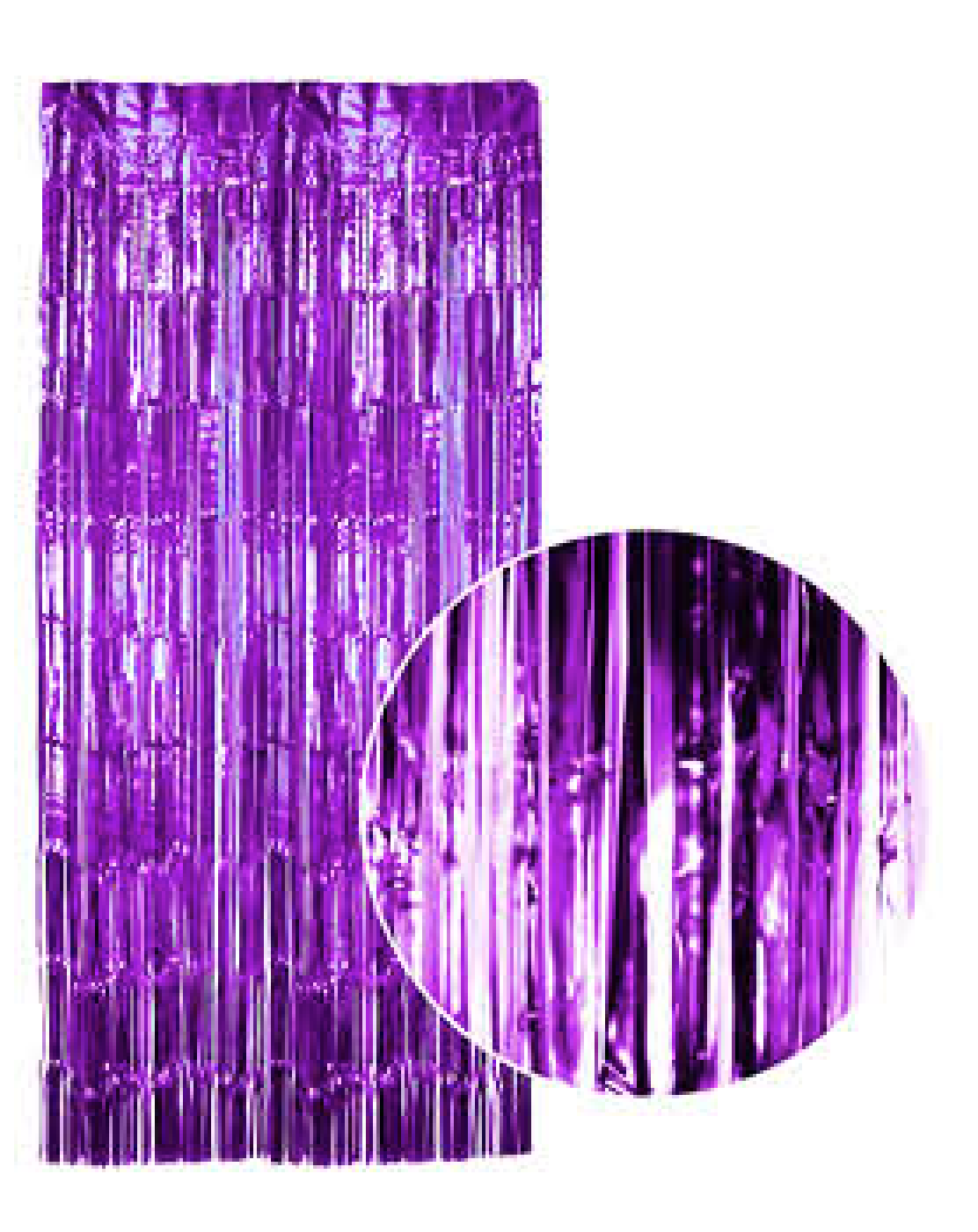 Tinsel Curtain Foil Metallic Fringe Backdrop Party Door Decorations - (200cm x 100cm) - Purple-3