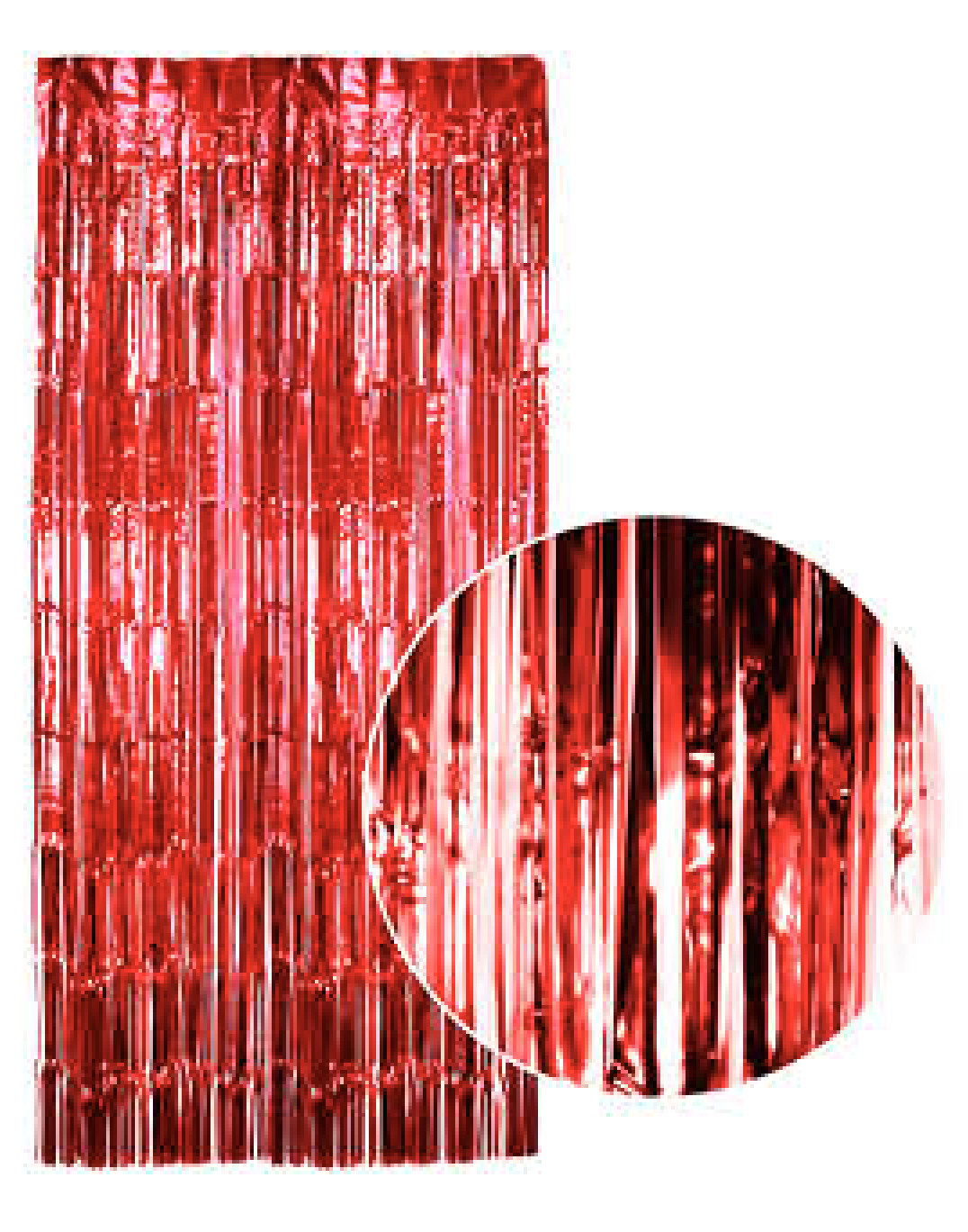Tinsel Curtain Foil Metallic Fringe Backdrop Party Door Decorations - (200cm x 100cm) - Red-4