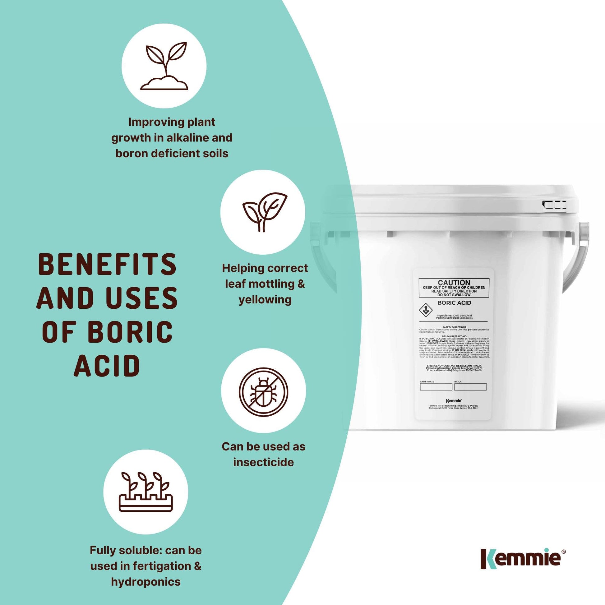 1Kg Boric Acid Powder Bucket 99.9% Pure Fully Soluble Granule Pest Ant Roaches-2