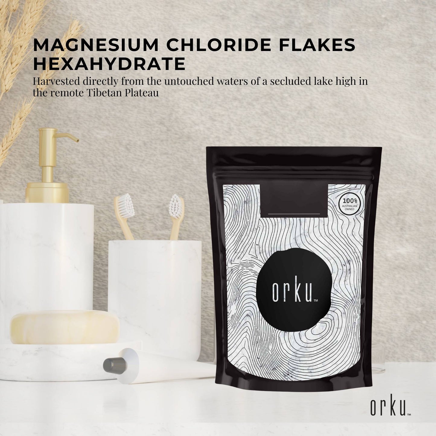1Kg Magnesium Chloride Flakes Hexahydrate - Organic USP Food Grade Bath Salt-1