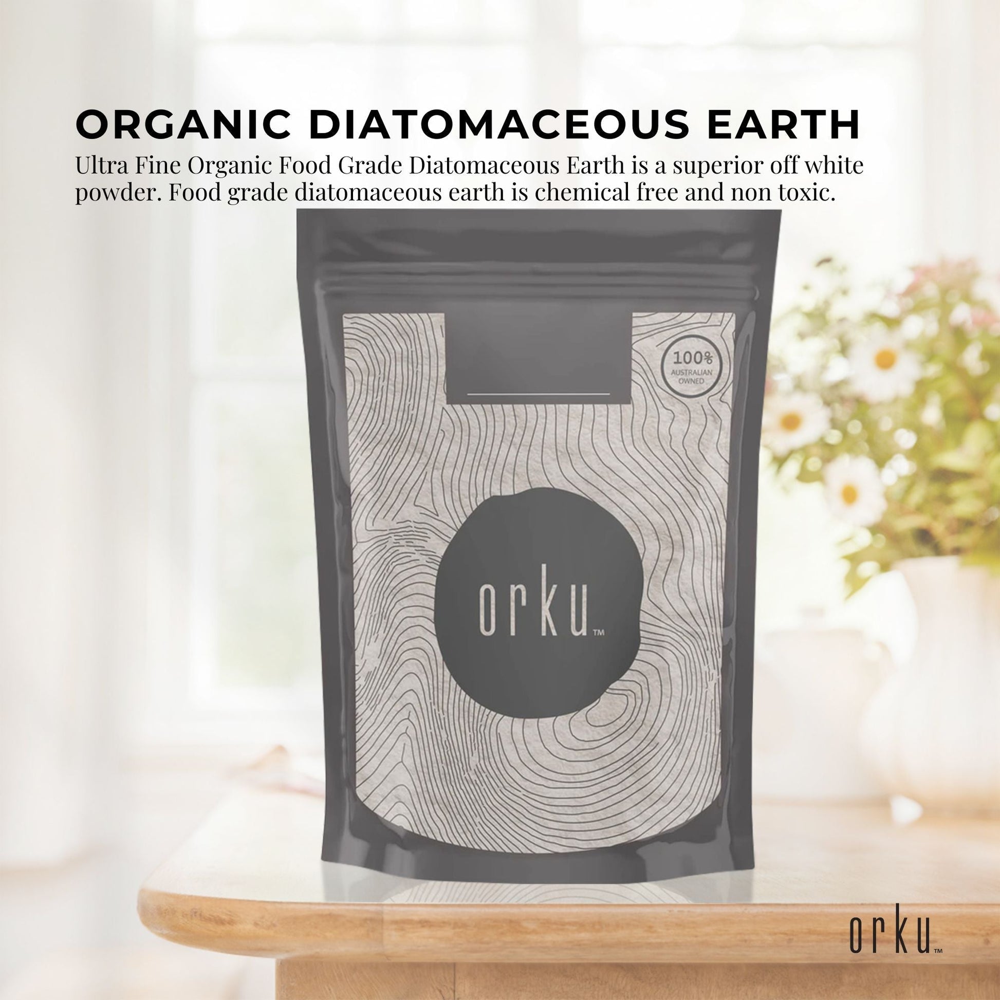 1Kg Organic Fine Diatomaceous Earth - Food Grade Fossil Shell Flour Powder-1