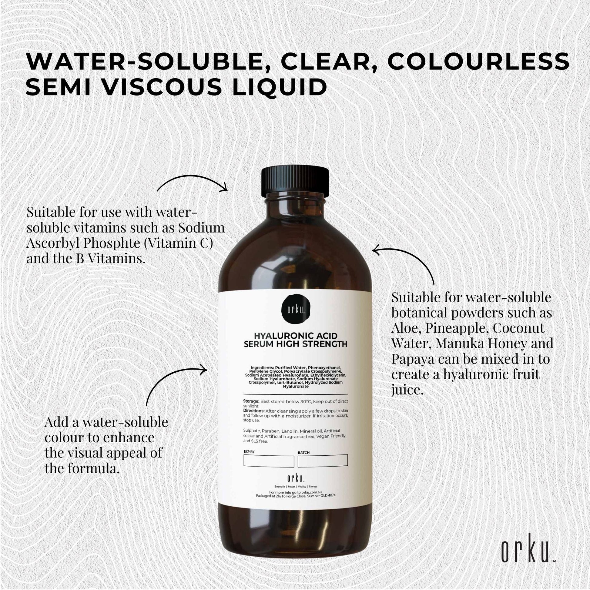1L Hyaluronic Acid Serum - High Strength Bulk Cosmetic Face Skin Care-4