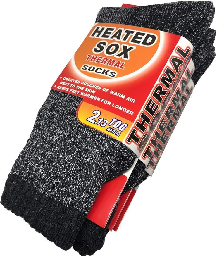 1 Pair Mens THERMAL HEATED SOCKS Warm Winter Comfort Mens Work Sox Ski BULK