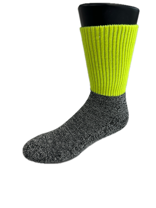 1 Pair Woolen Thermal HI VIS SOCKS Workwear Work Safety High Visibility - Yellow-0