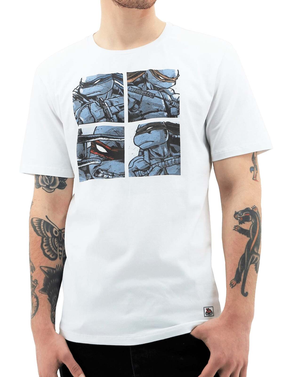 Teenage Mutant Ninja Turtles Mens T Shirt Tee Top Cowbunga - White-0