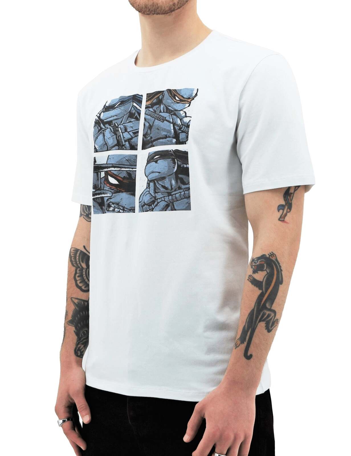 Teenage Mutant Ninja Turtles Mens T Shirt Tee Top Cowbunga - White-3