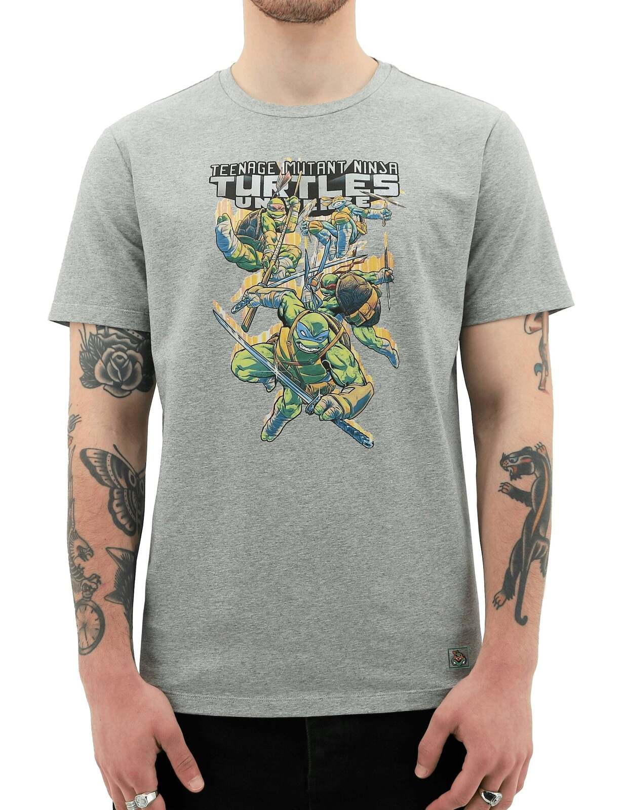 Teenage Mutant Ninja Turtles Mens T Shirt Tee Top Booyakasha - Grey-9