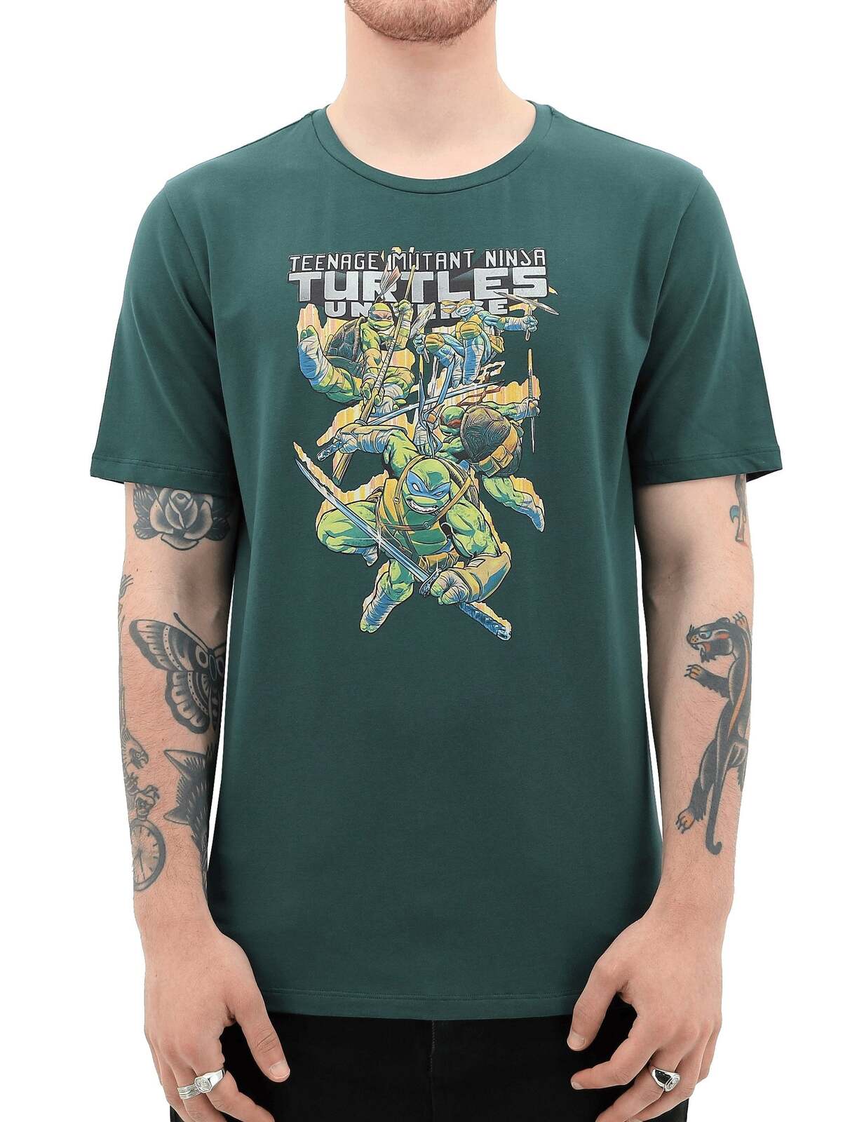 Teenage Mutant Ninja Turtles Mens T Shirt Tee Top Booyakasha - Green-1