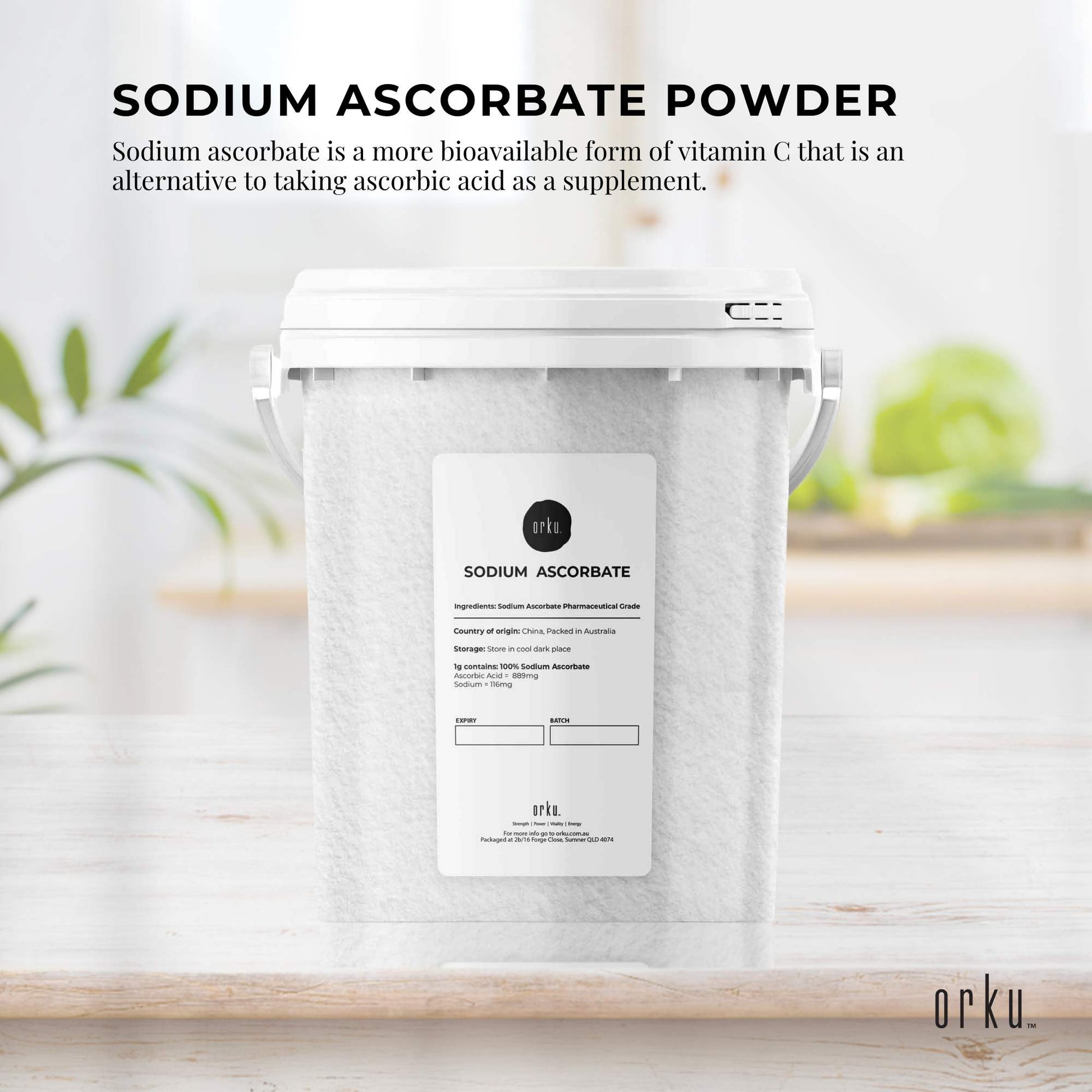 1.2Kg Sodium Ascorbate Powder - Tub Vitamin C Pharmaceutical Grade Ascorbic Acid-1