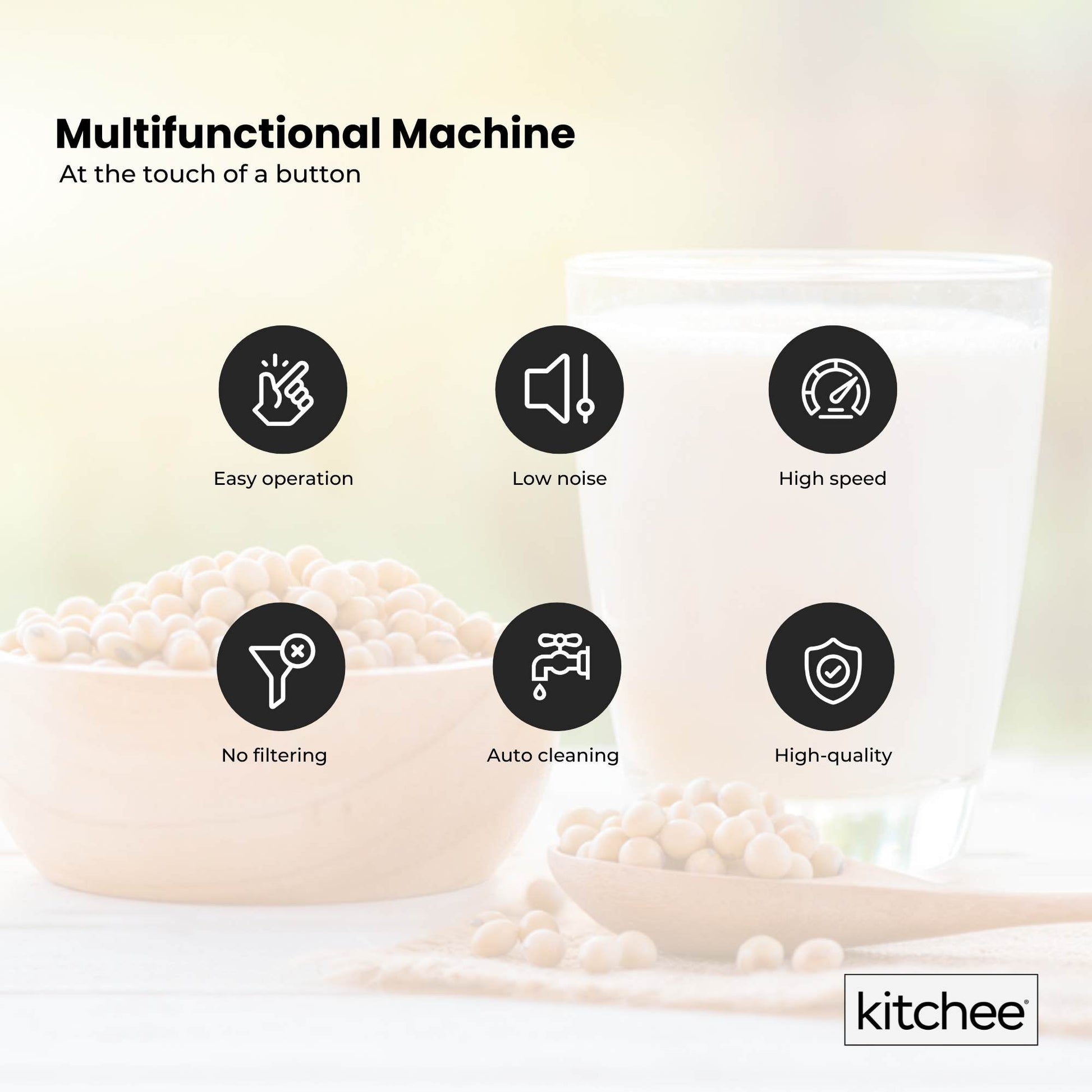 1.2L Electric Soy Bean Milk Maker Machine - Automatic Soya Almond Nut Blender-2