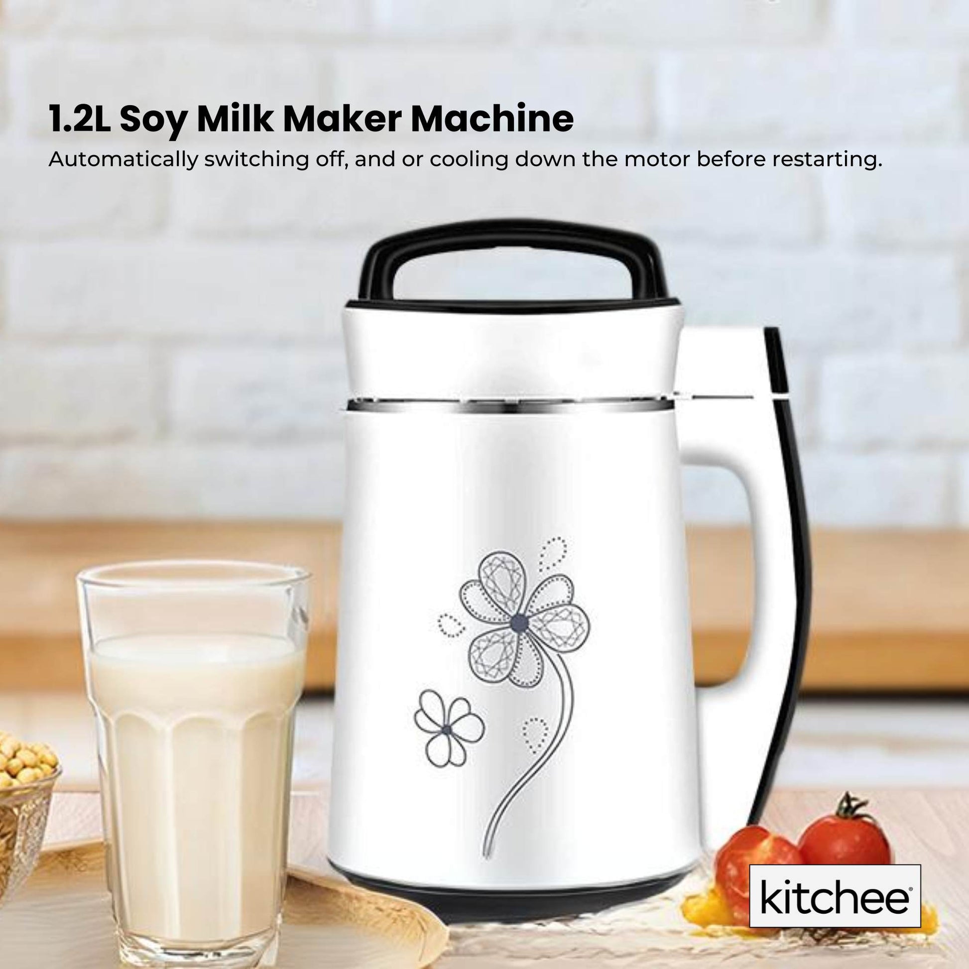 1.2L Electric Soy Bean Milk Maker Machine - Automatic Soya Almond Nut Blender-3