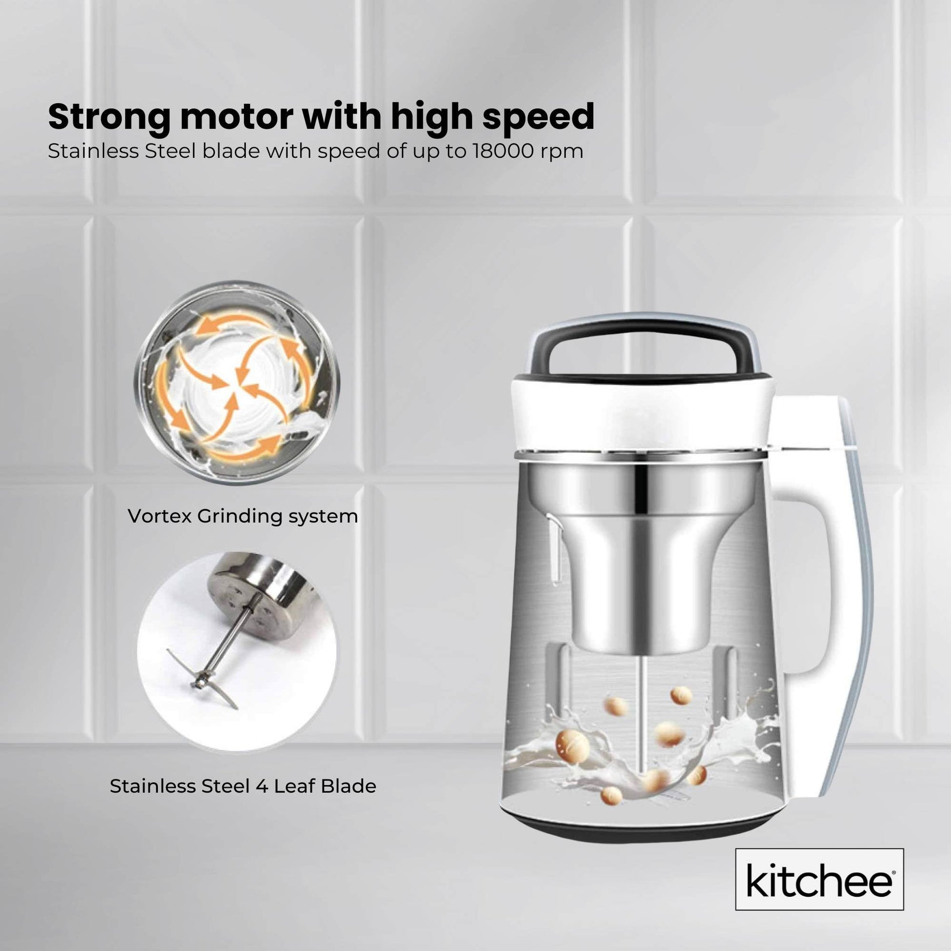 1.2L Electric Soy Bean Milk Maker Machine - Automatic Soya Almond Nut Blender-4
