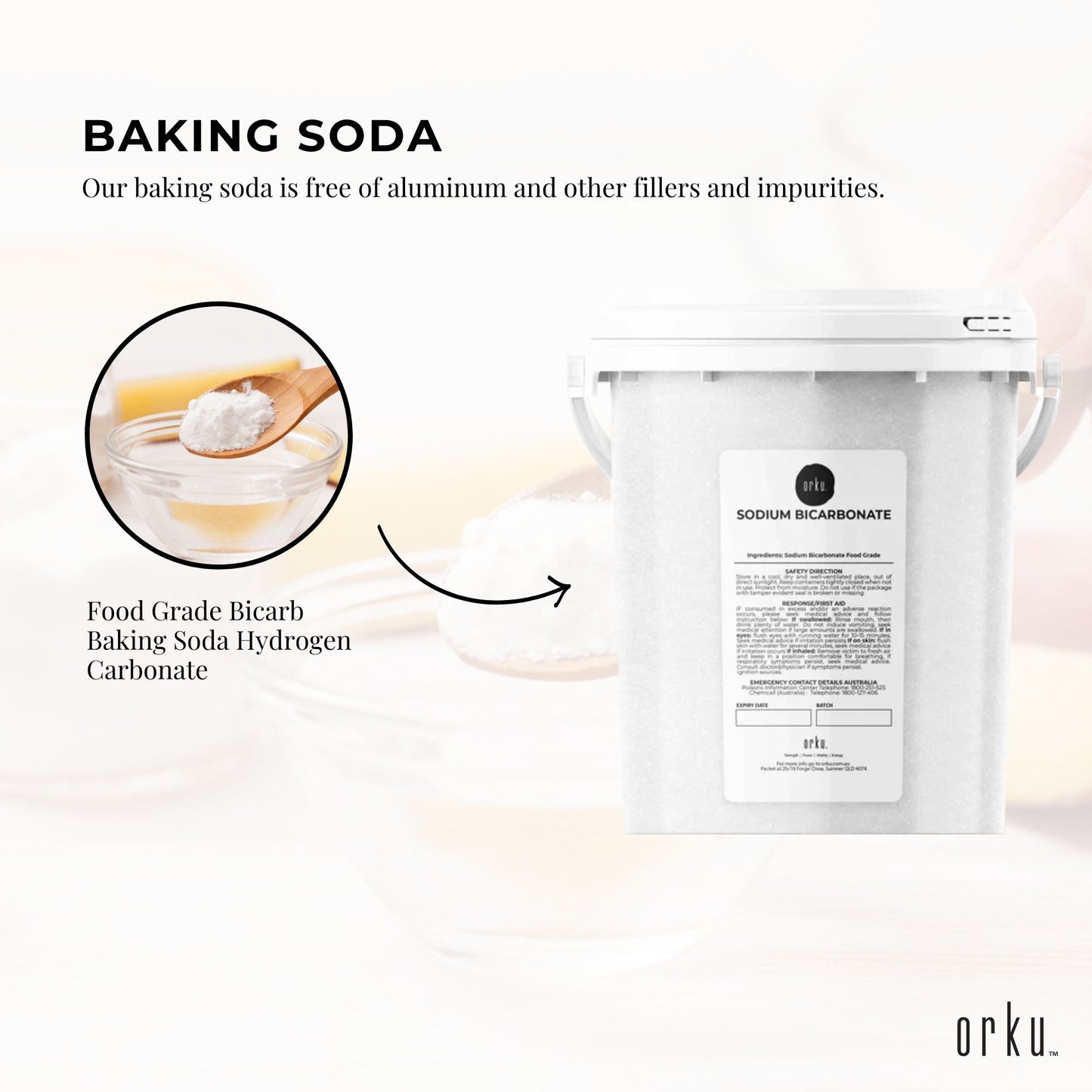 1.3Kg Sodium Bicarbonate Tub - Food Grade Bicarb Baking Soda Hydrogen Carbonate-3