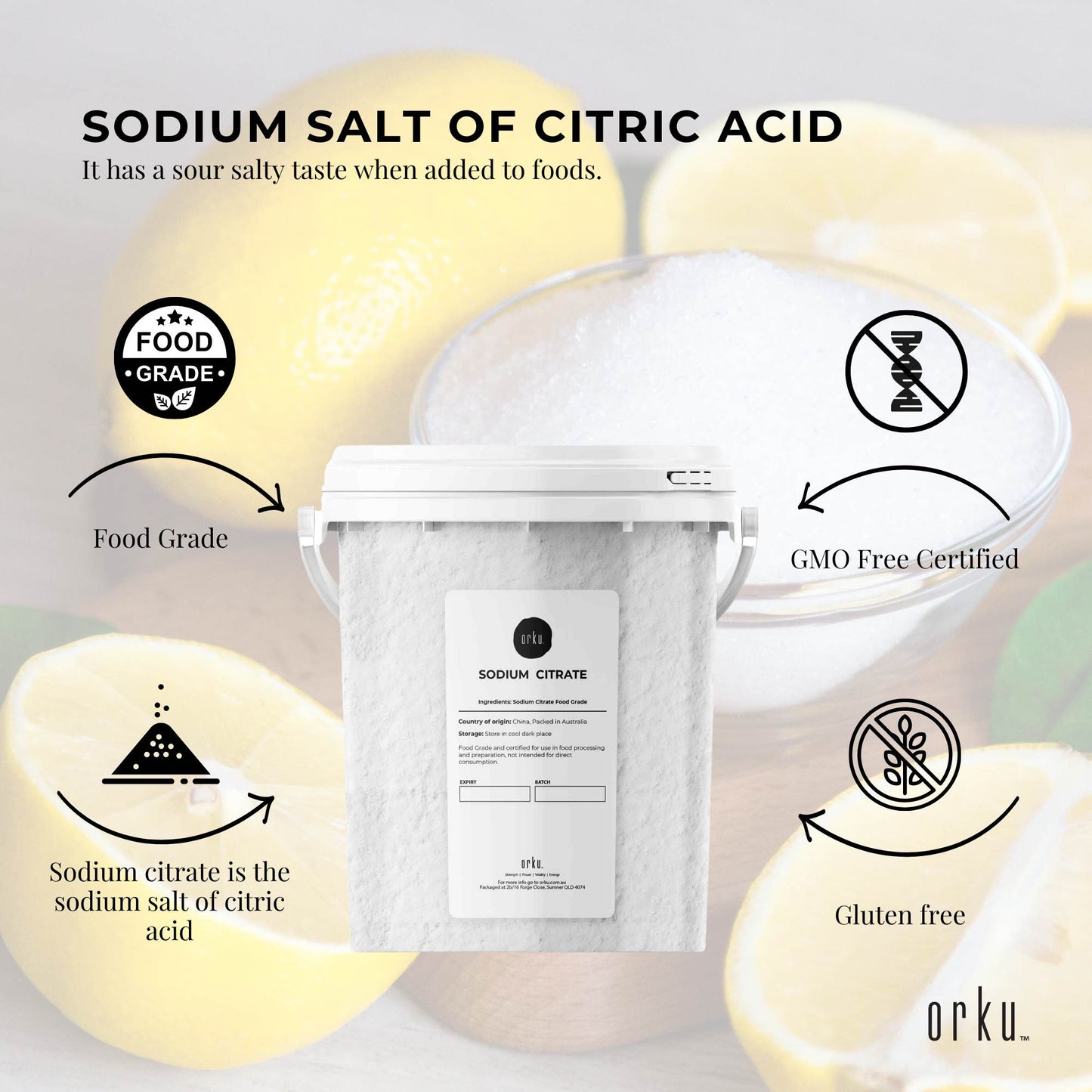 1.3Kg Sodium Citrate Powder Tub - Trisodium Food Grade Salt Acid Preservative-3