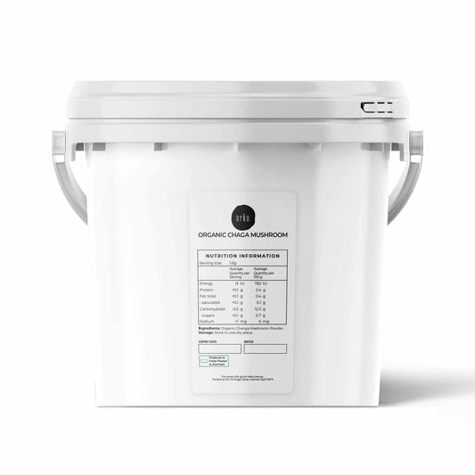 1.6Kg Organic Chaga Mushroom Powder Tub Bucket - Supplement Inonotus Obliquus-0