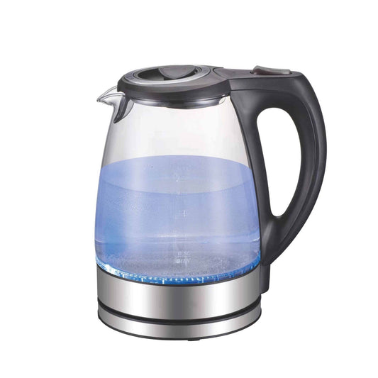 1.7L Electric Glass Kettle LED Blue Light 360 Automatic Cordless Water Boiling Jug-0