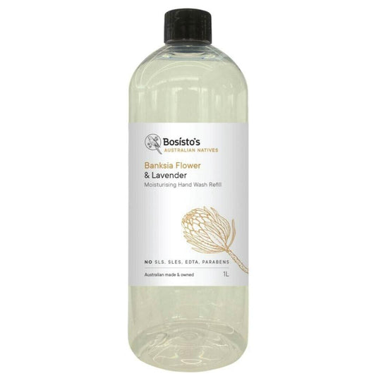 1L Hand Wash Refill Banksia Lavender Bosisto's Moisturising Soap Free Liquid Gel-0