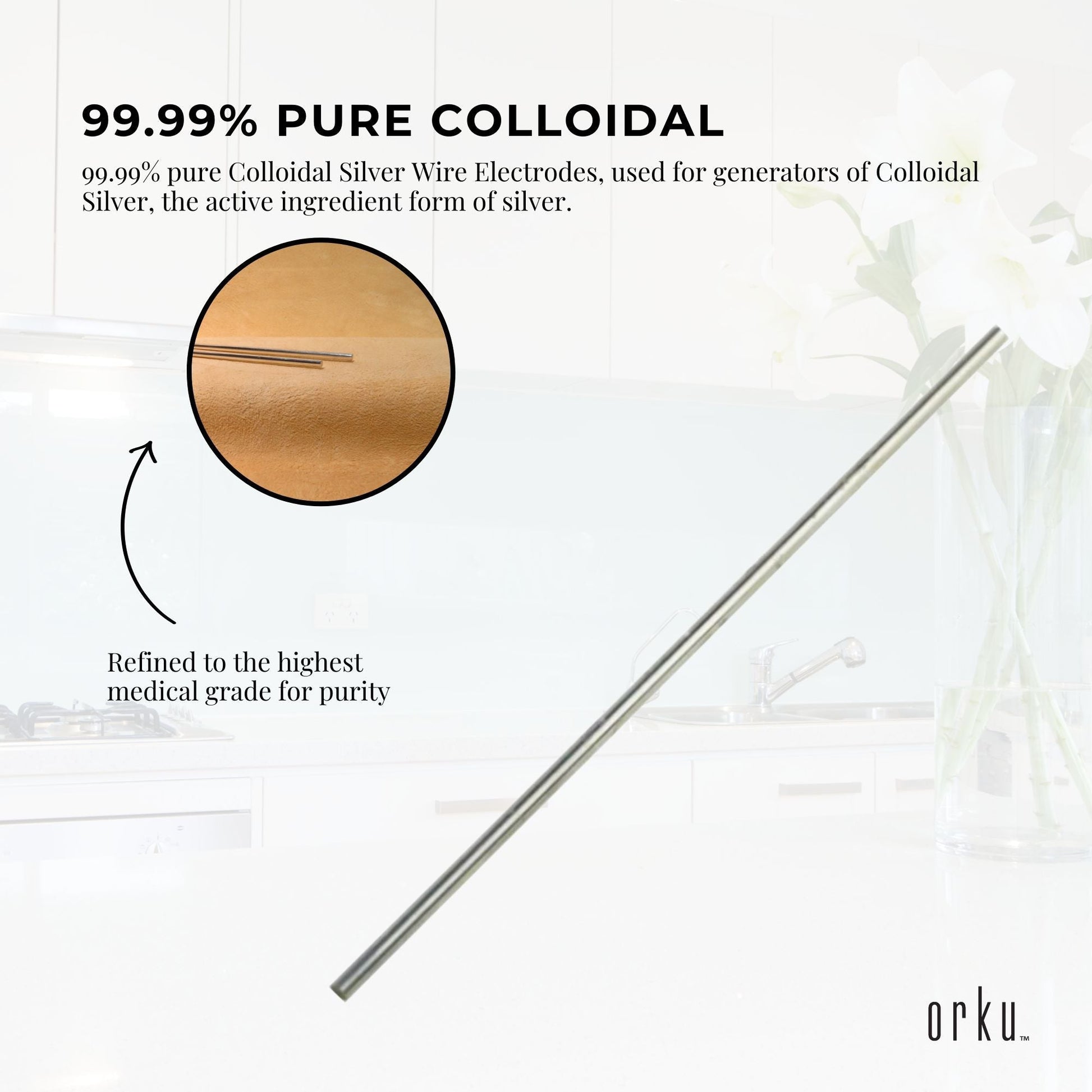 1x 7" Silver Rod 18 Gauge 99.99% High Purity Fine Soft Wire Colloidal Electrode-3