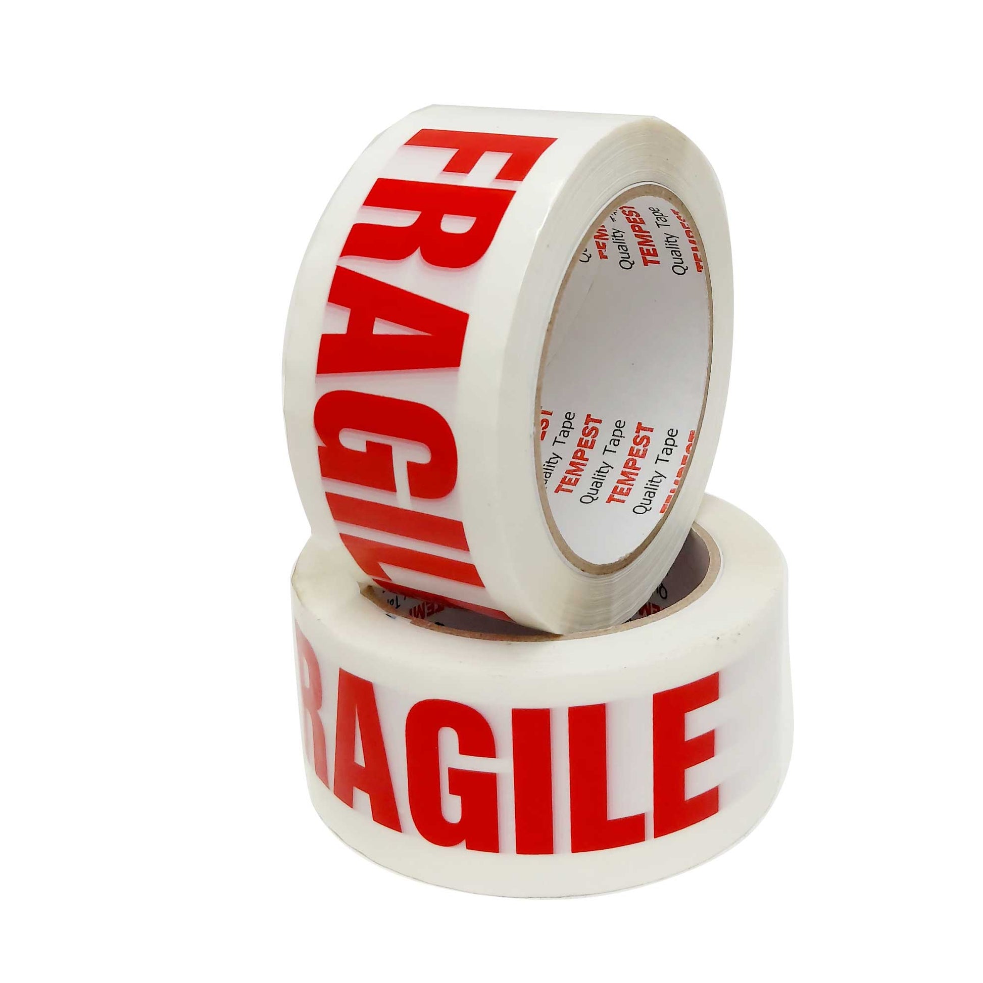 1x Fragile Packing Tape 48mmx75m - Long Rolls Red White Packaging Adhesive Label-1