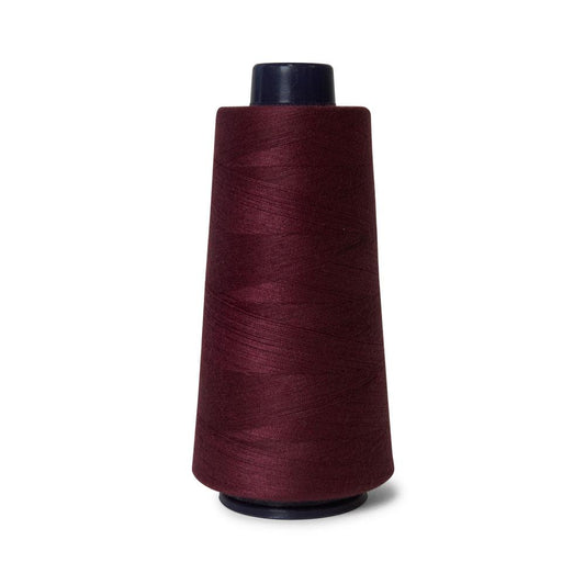 1x Wine Red Sewing Overlocker Thread - 2000m Hemline Polyester Overlocking Spool-0