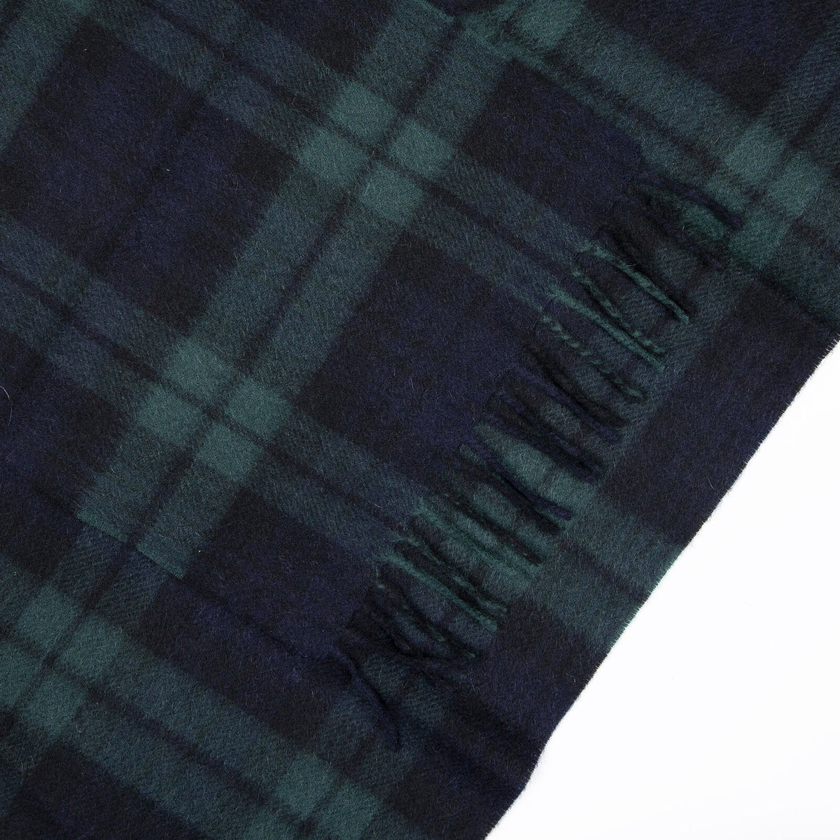 Dents Heritage Tartan Check Cashmere Scarf with Tassels and Gift Box in Black Watch