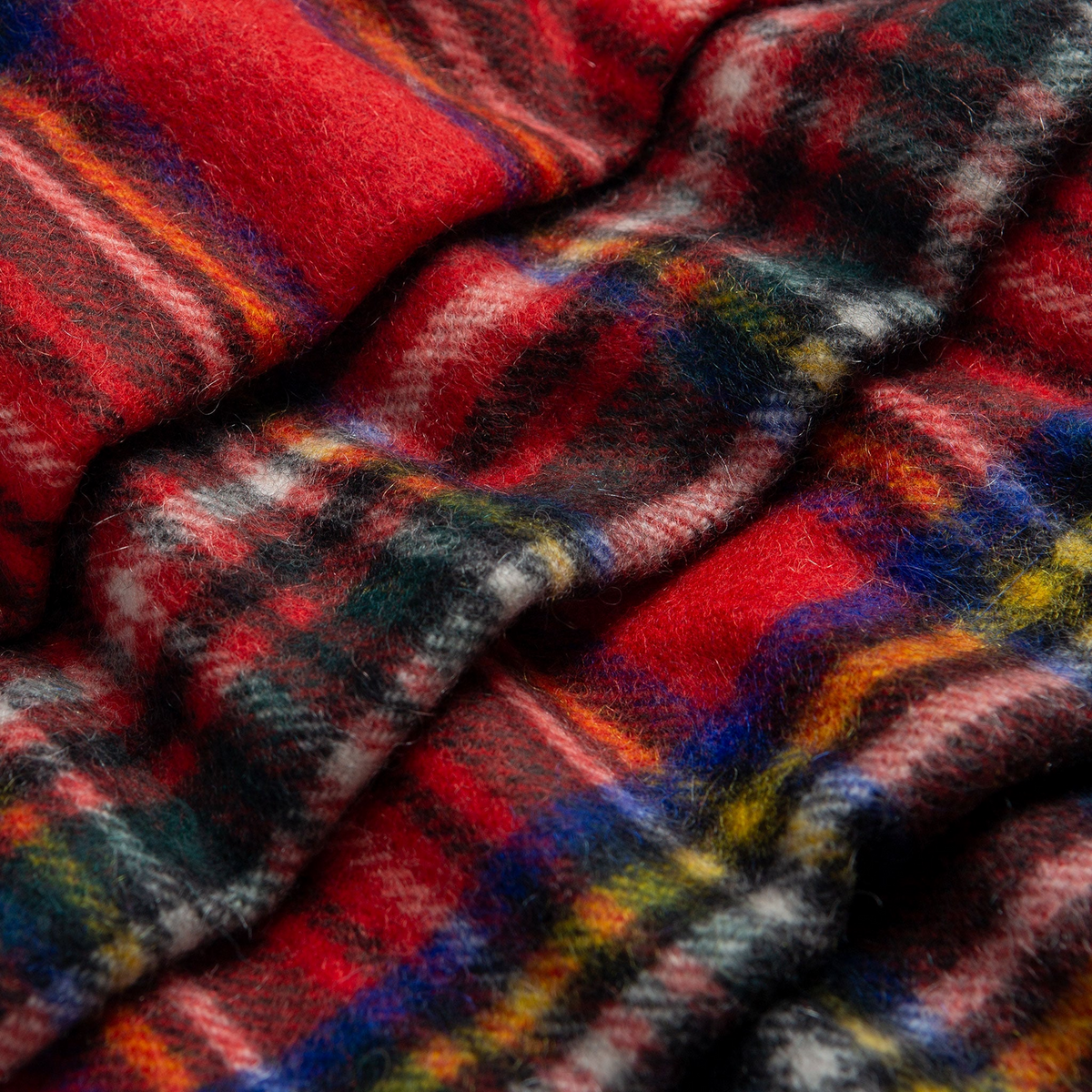 Dents Heritage Tartan Check Cashmere Scarf with Tassels and Gift Box in Royal Stewart