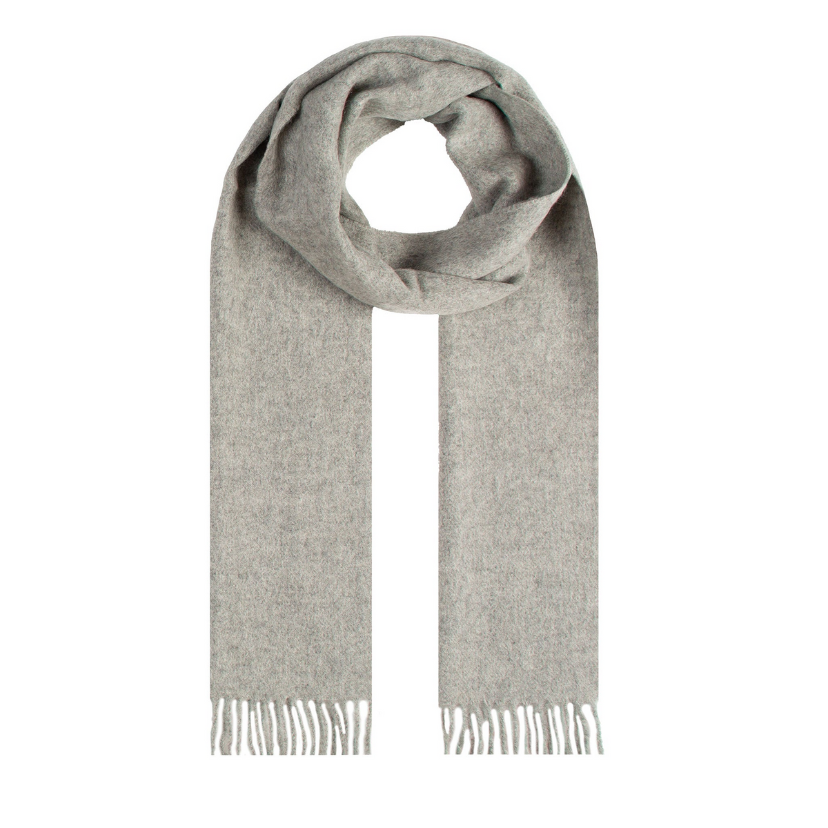 Dents Heritage Plain Cashmere Wool Scarf with Tassels and Gift Box in Dove Grey
