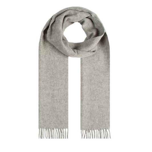 Dents Heritage Plain Cashmere Wool Scarf with Tassels and Gift Box in Dove Grey