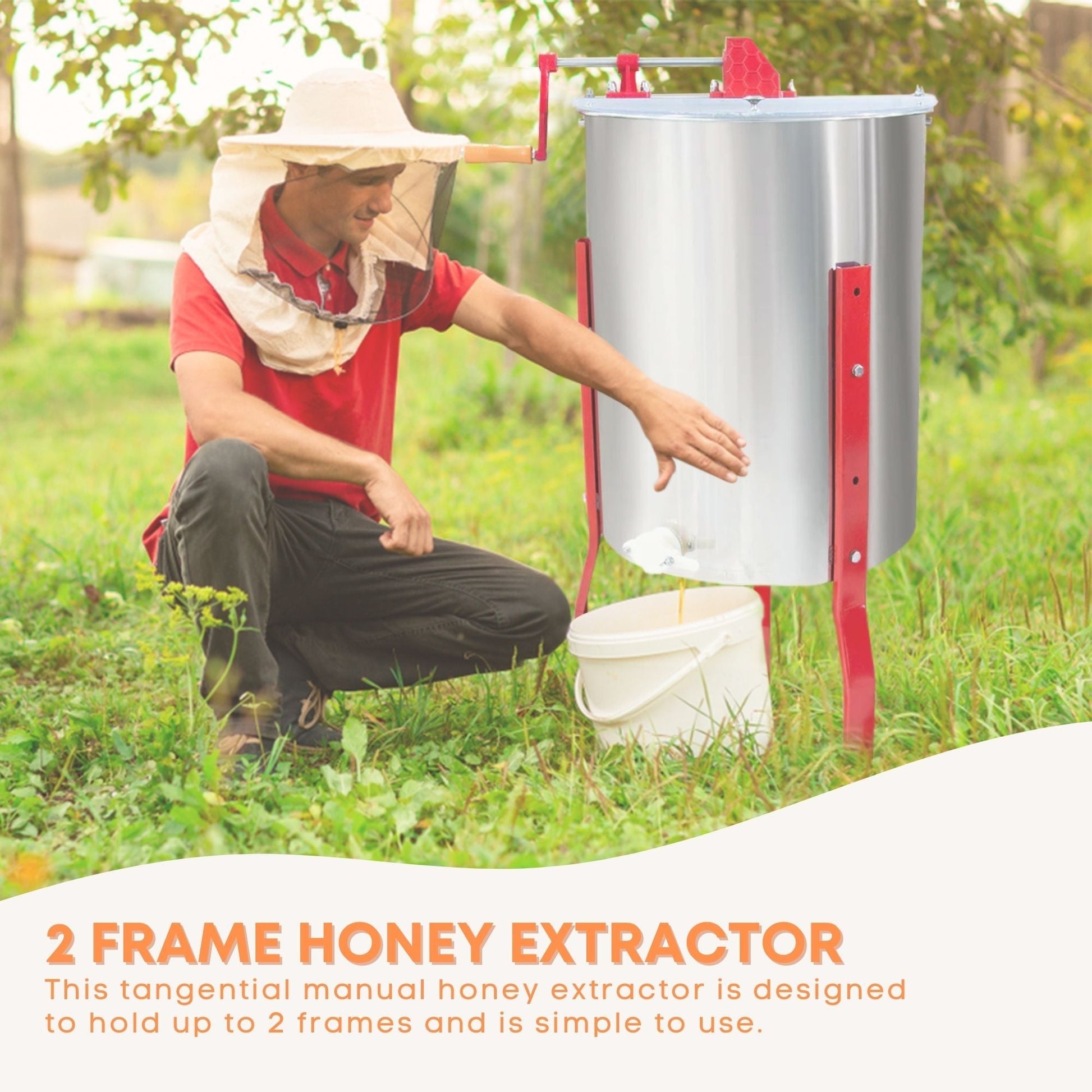 2 Frame Honey Extractor Stainless Manual Spinner Crank Honey Bee Hive Beekeeping-1