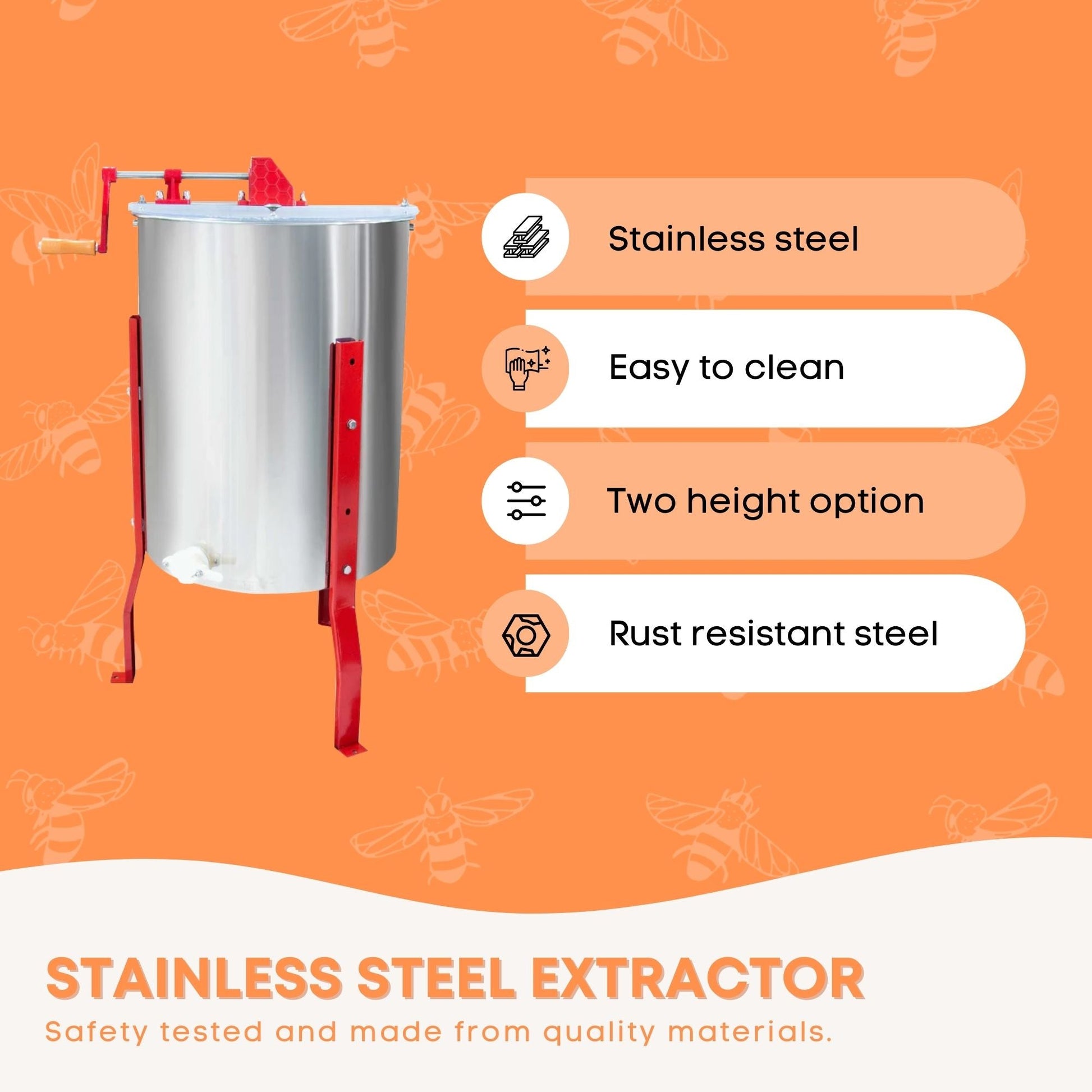 2 Frame Honey Extractor Stainless Manual Spinner Crank Honey Bee Hive Beekeeping-2