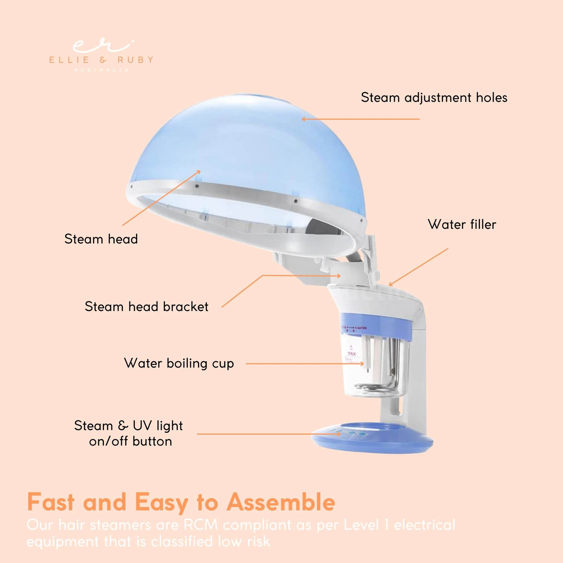 2 In 1 Facial and Hair Steamer Face Skin Portable Table Top Steam Ozone Machine-4