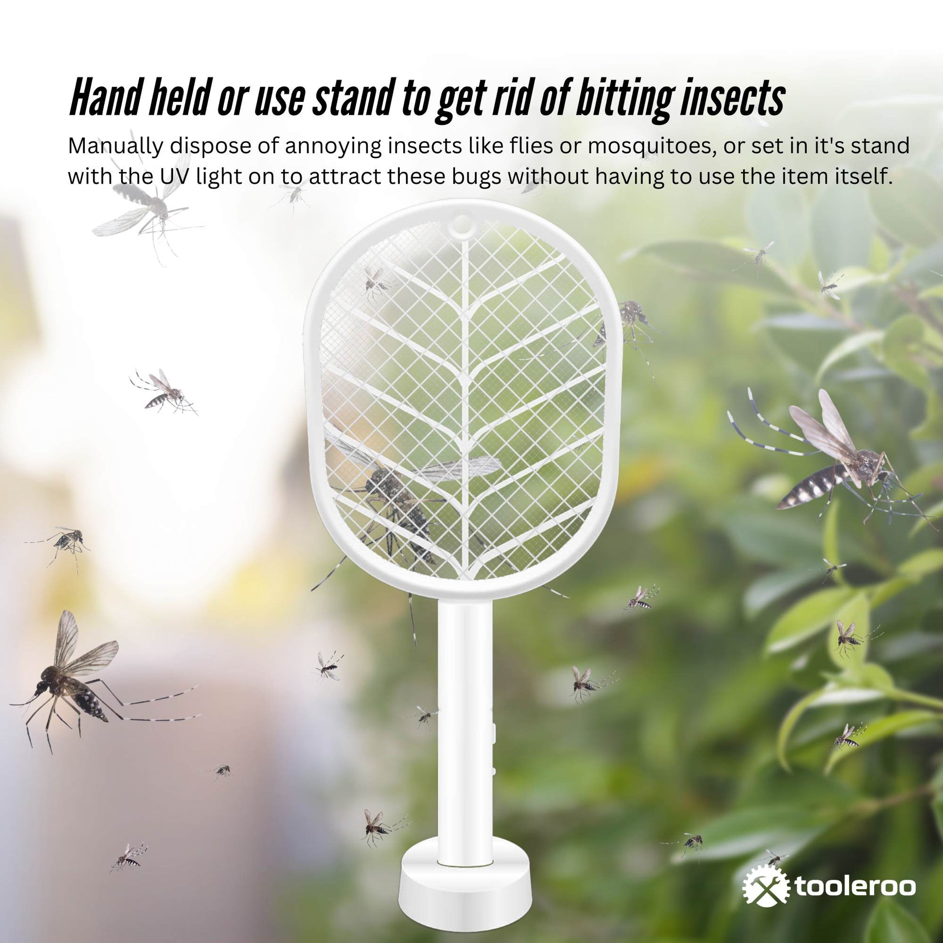 2 in 1 Rechargeable Mosquito Swatter - Electronic Fly Insect Bug Zapper Racket-2