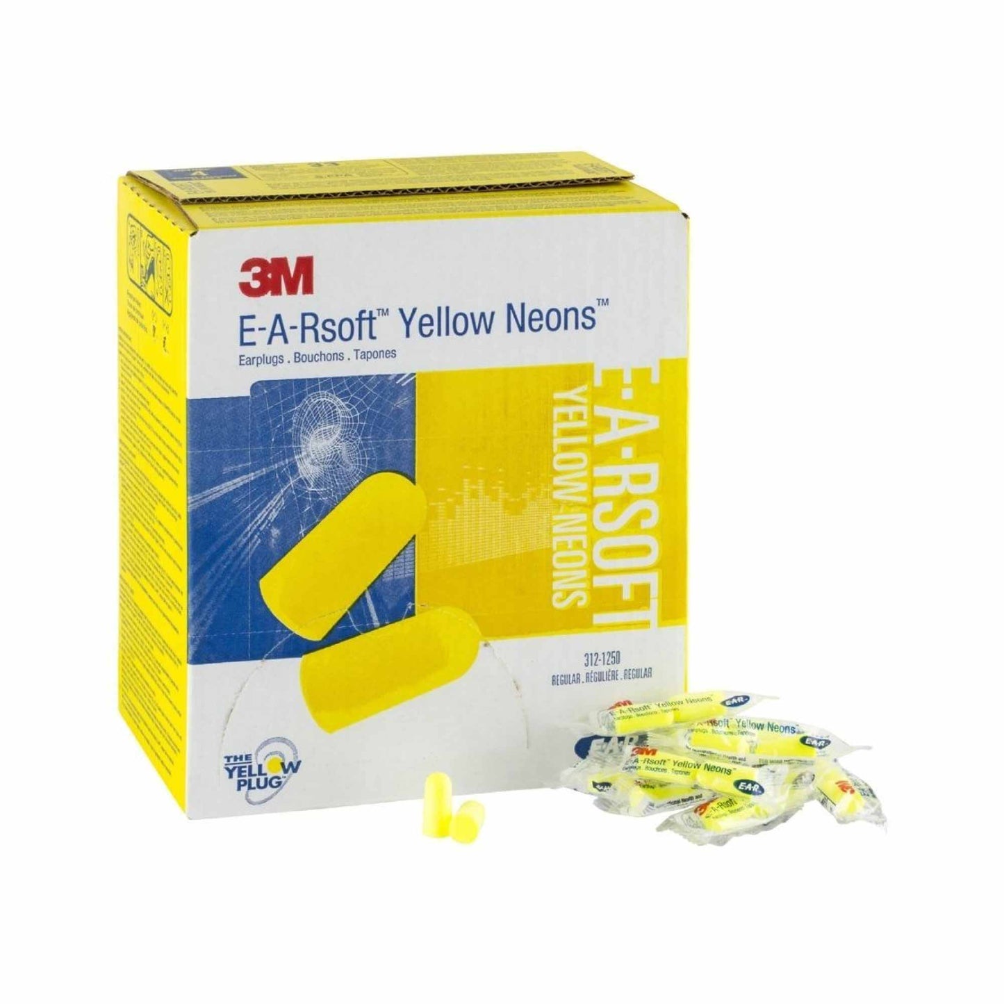200 Pairs 3M Foam Safety Neon Earplugs Workplace Noise Reduction Disposable Plug-0