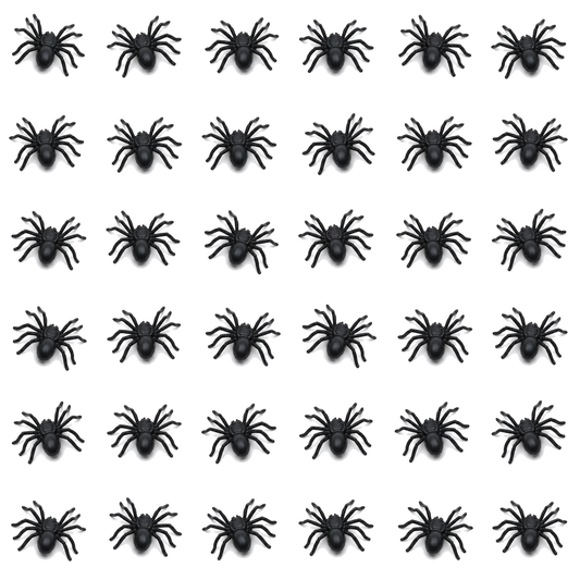 36x MINI FAKE SPIDERS Trick Halloween Scary Arachnids Joke Prank Small Gag Toy Bug