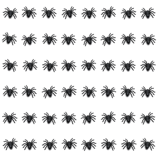 48x MINI FAKE SPIDERS Trick Halloween Scary Arachnids Joke Prank Small Gag Toy Bug