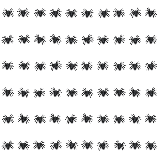 60x MINI FAKE SPIDERS Trick Halloween Scary Arachnids Joke Prank Small Gag Toy Bug