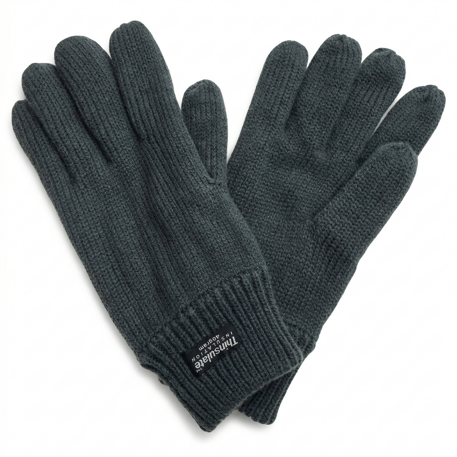 3M Thinsulate Grey Knitted Fleece Gloves - Thermal Winter Ski - S/M-1