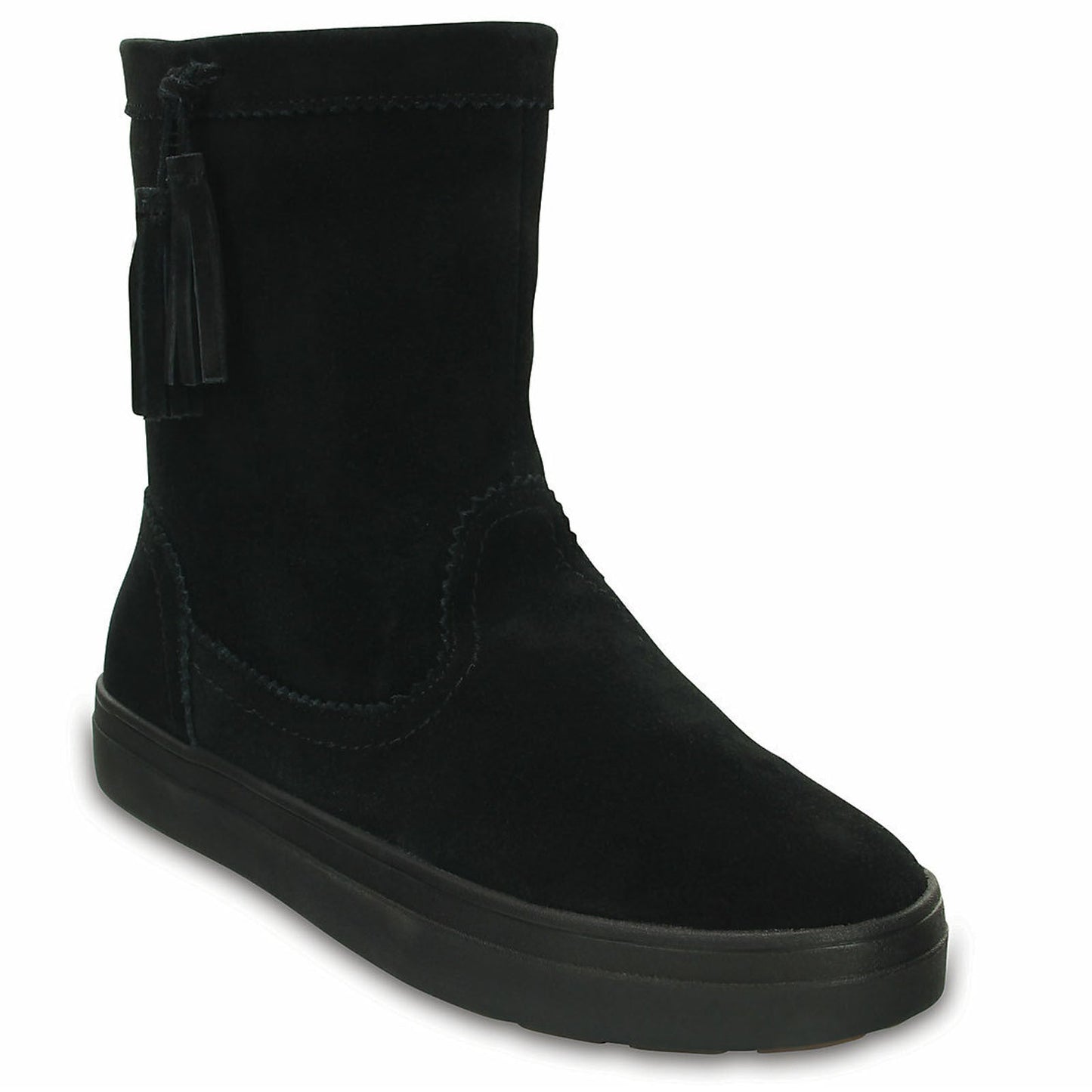 Crocs LodgePoint Womens Suede Leather Pull On Boots Shoes Ugg - Black-3