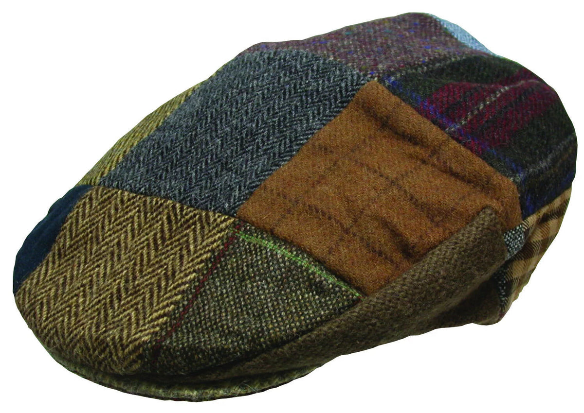 Hanna Hats Plain Tweed Vintage Patch Flat 100% Wool Cap  - Handmade in Ireland (Size XXL)