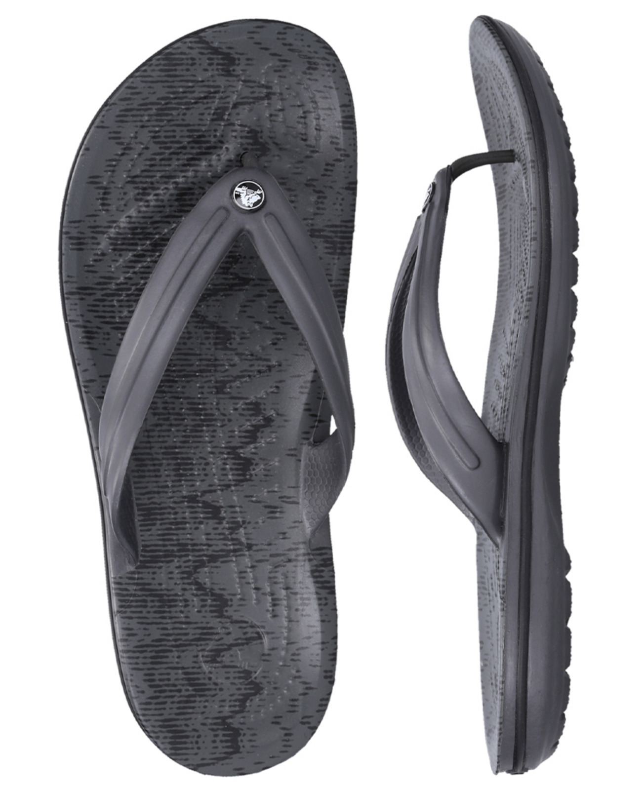 Crocs Flip Flops Thongs Crocband Cardio Wave Flip Relaxed Fit - Graphite/Black-3