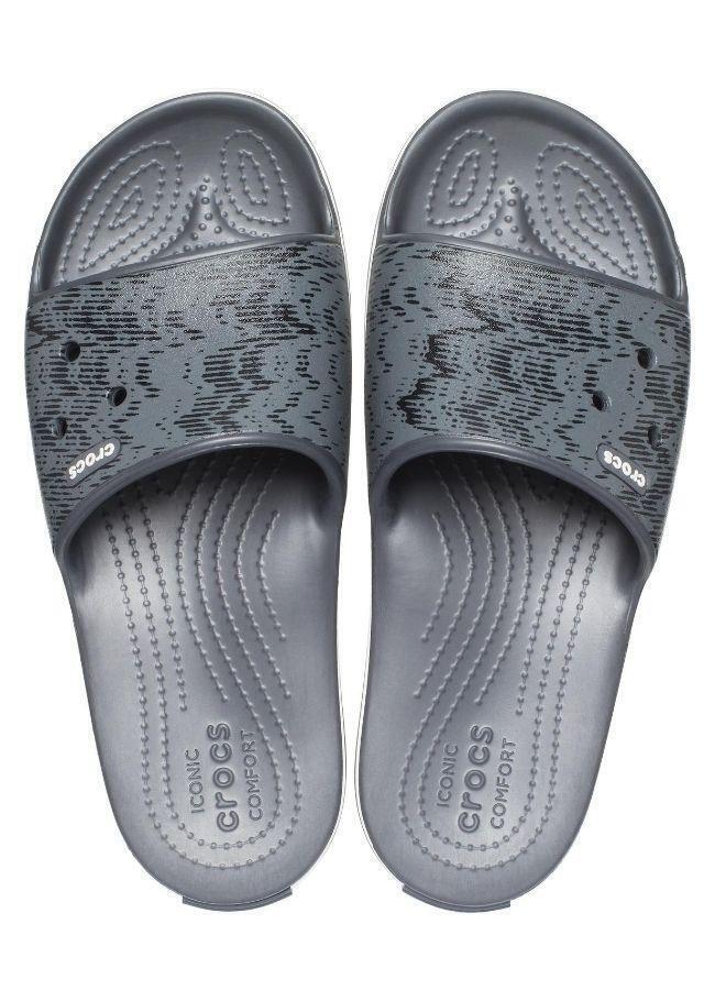 Crocs Crocband III Cardio Wave Slide Thongs Flip Flops Relaxed Fit - Graphite/Black-3