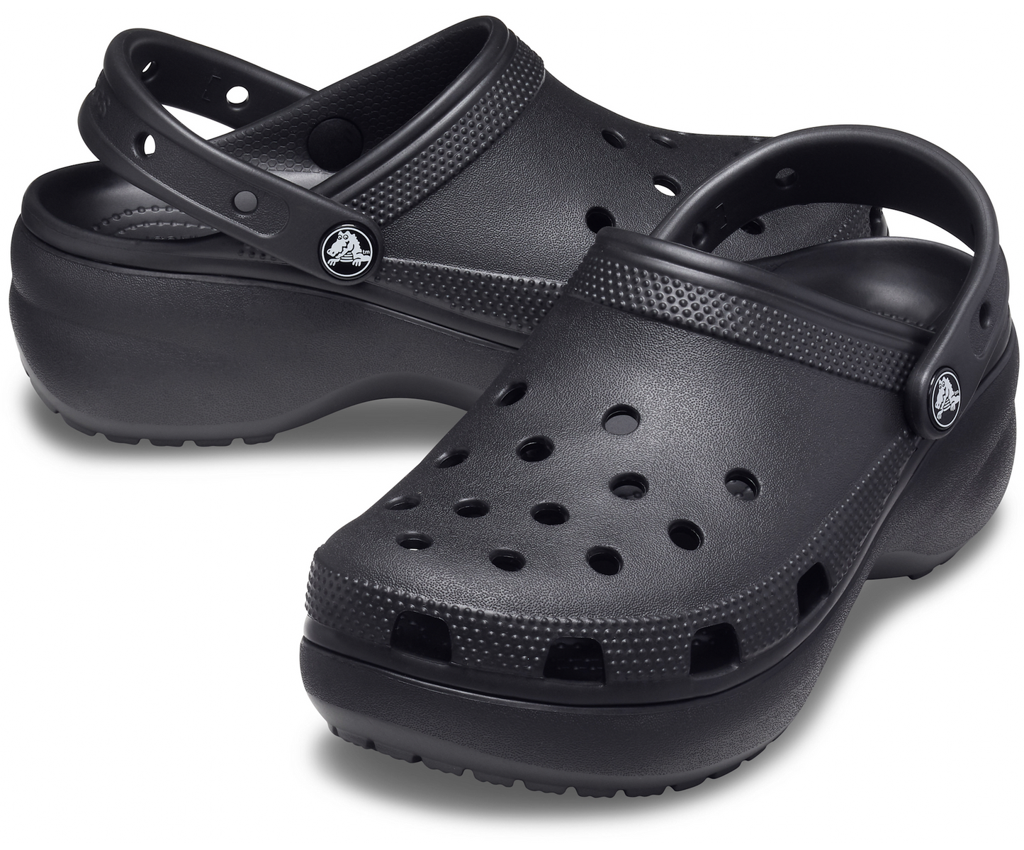 Crocs Womens Classic Platform Clog Sandals - Black-1