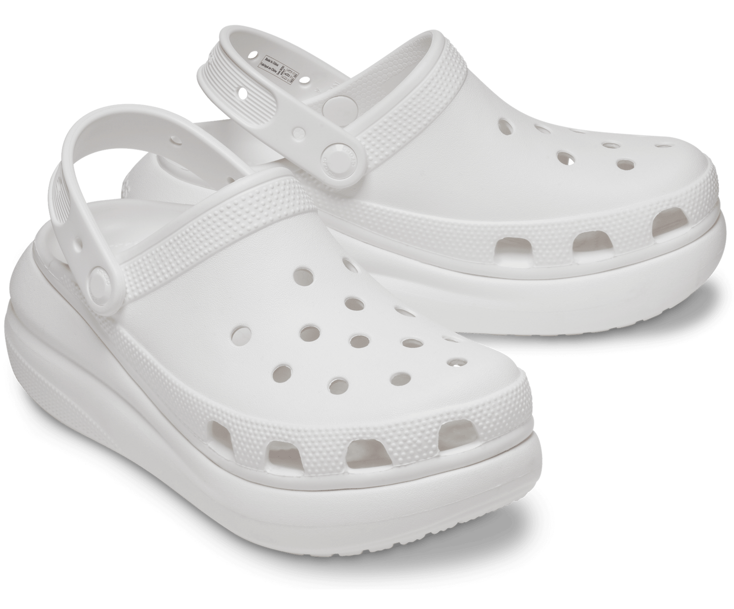 Crocs Classic Crush Platform Clogs Sandals - White-3