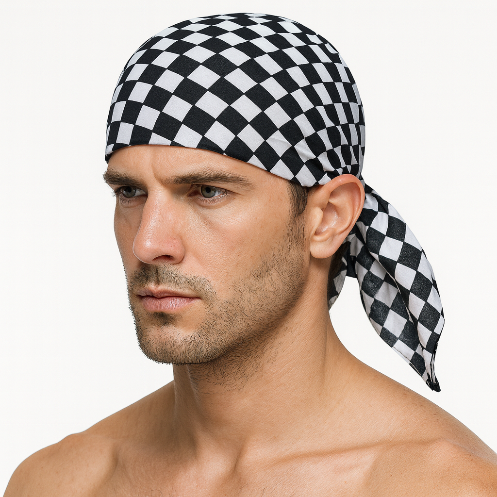 20x BANDANA Paisley 100% COTTON Head Wrap Durag Bandanna Scarf Mask BULK - Chess Check