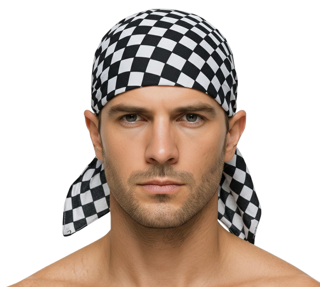 20x BANDANA Paisley 100% COTTON Head Wrap Durag Bandanna Scarf Mask BULK - Chess Check
